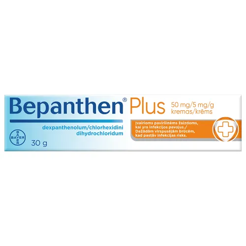 BEPANTHEN PLUS 50MG/5 MG/G KRĒMS 30G - Produkta attēls 1