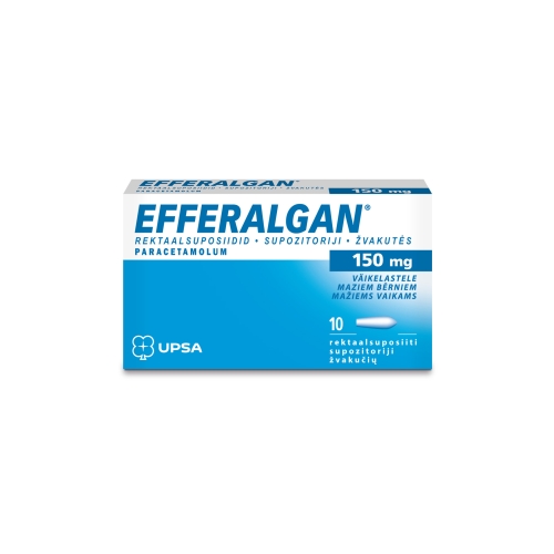 Product image of EFFERALGAN (paracetamol) supp 150 mg, 10 gab.