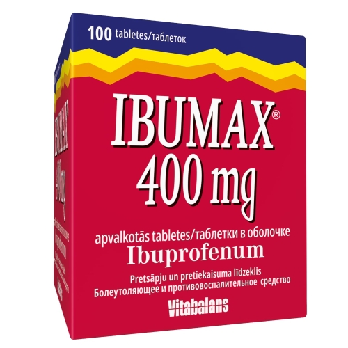 Product image of IBUMAX 400mg tabletes, 100 gab.