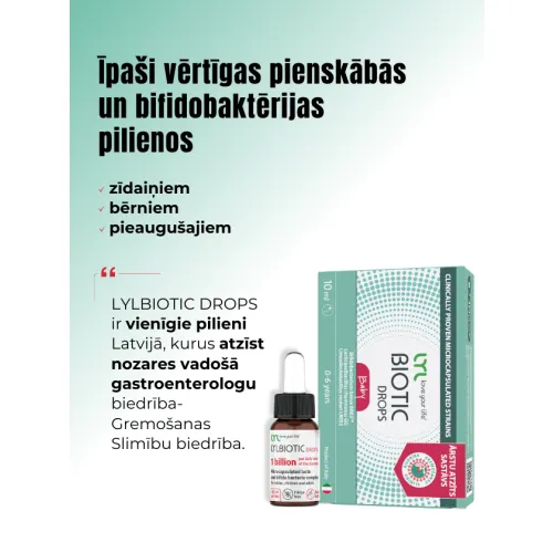 LYL BIOTIC Drops (20 devas), pilieni, 10 ml - Produkta attēls 3