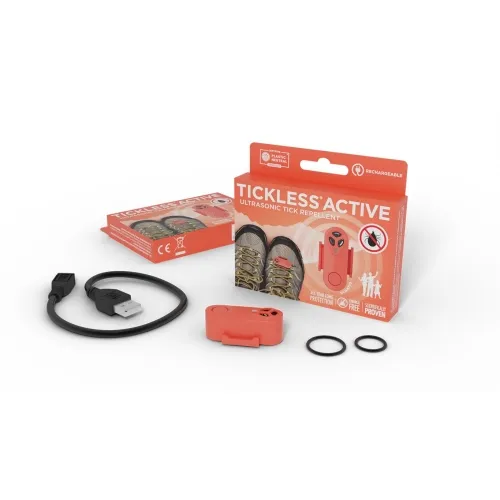 Tickless Active ultraskaņas repelenta ierīce, sarkana (USB lādējama)