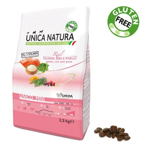 GH UNICA NATURA SUŅU MINI LASIS/RĪSI/ZIRŅI 2.5KG - Produkta attēls 