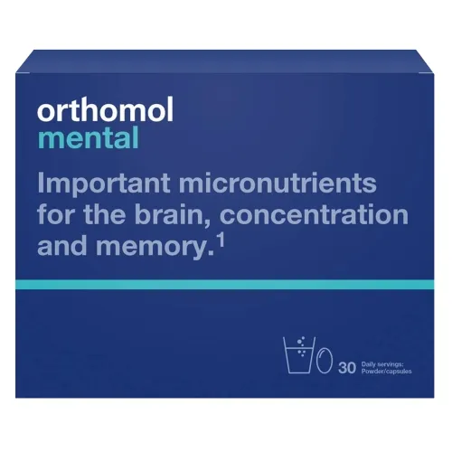 Product image of ORTHOMOL Mental (pulveris + 3 kapsulas), 30 gab