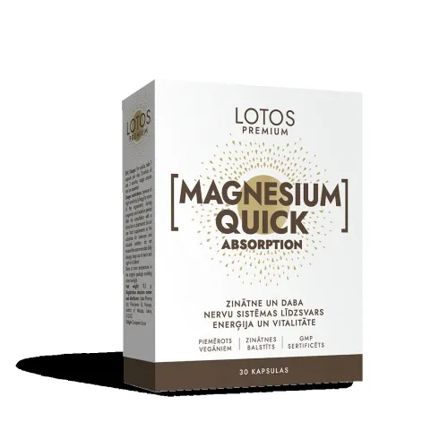 LOTOS PREMIUM Magnesium Quick Absorption, 90 kapsulas - Produkta attēls 