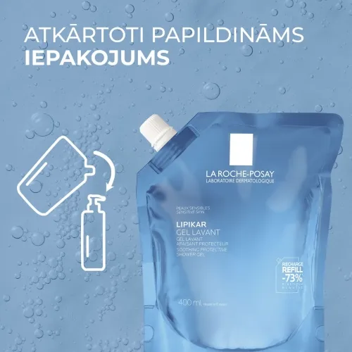 LA ROCHE-POSAY Lipikar Gel Lavant Refill dušas želeja, 400 ml - Produkta attēls 2