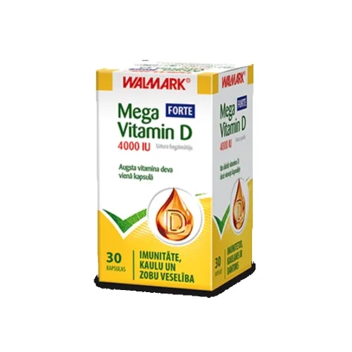 Product image of WALMARK Mega D3 Forte vitamīns (4000 IU) kapsulas, 30 gab.