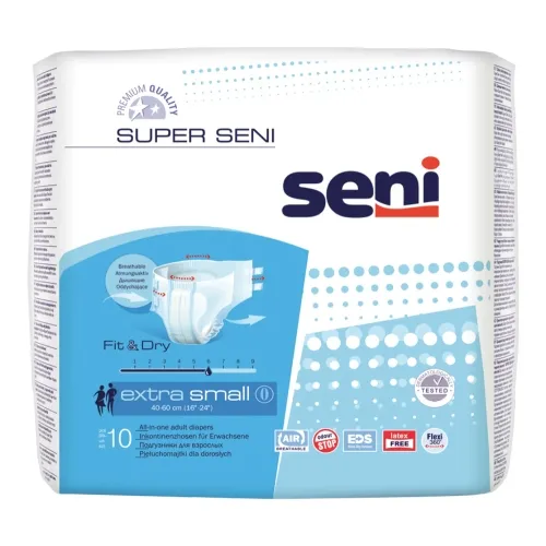 SENI SUPER autiņbikses pieaugušajiem, XS izmērs (40-60 cm), 10 gab.