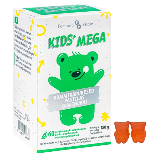 Product image of FORMULA VITALE Kids+ Mega linsēklu eļļas lācīšu pastilas, 60 gab.