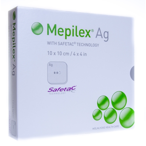 Product image of MEPILEX Ag 10 x 10cm, sterils pārsējs, 5 gab.