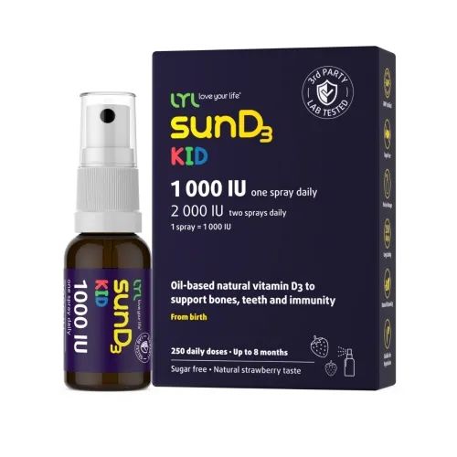 Product image of LYL sunD3 KID 1000 SV (250 devas), sprejs, 25 ml