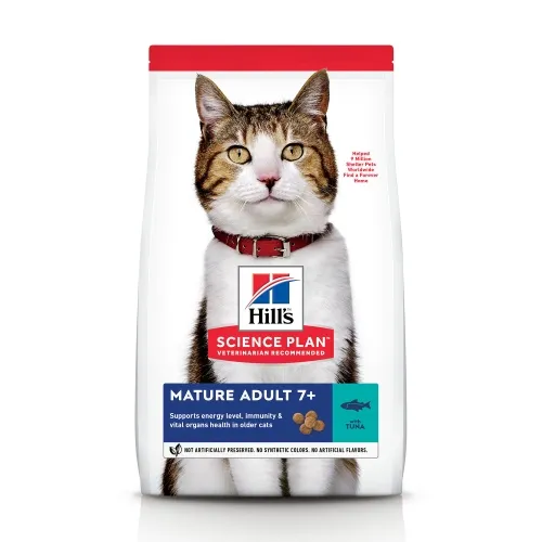 Hills kaķu sausā barība 7+ tuncis 1.5kg - Produkta attēls 