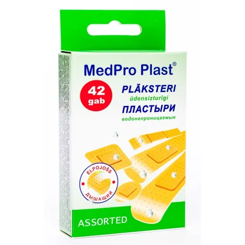 PLĀKSTERI MEDPRO PLAST ASORTI N42 ŪDENSIZTURĪGI