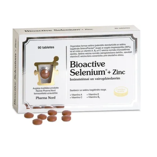 Product image of BIOACTIVE Selenium + Zinc tabletes, 90 gab.