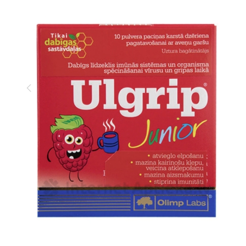 OlLIMP LABS® Ulgrip Junior pulveris paciņās (aveņu), 10 gab - Produkta attēls 2