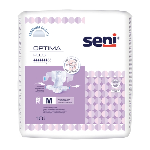 SENI OPTIMA PLUS jostbikses pieaugušajiem, M izmērs, 10 gab. - Produkta attēls 