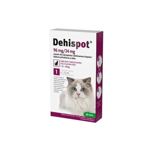 DEHISPOT 96mg/24mg šķīdums pilināšanai kaķiem 5-8kg 1,12ml N1