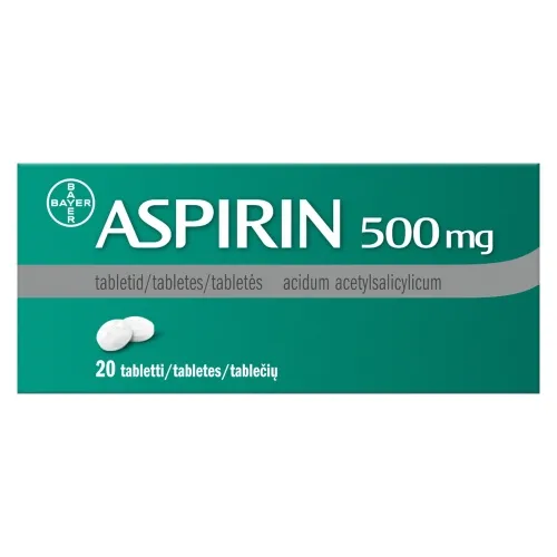 Product image of ASPIRIN 500 mg tabletes, 20 gab.