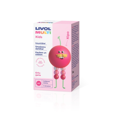 LIVOL Multi Kids tabletes ar ķiršu garšu, 60 gab. - Produkta attēls 