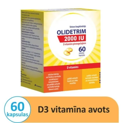 Product image of OLIDETRIM 2000IU D vitamīns kapsulas, 60 gab