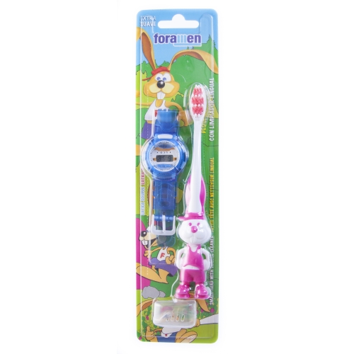 FORAM ZOBU SUKA BĒRNU EXTRA SOFT+DĀV. PULKSTENIS 524 - Produkta attēls
