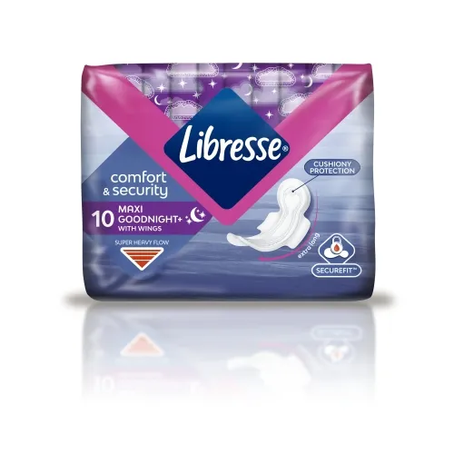 LIBRESSE Maxi Goodnight+ paketes, 10 gab