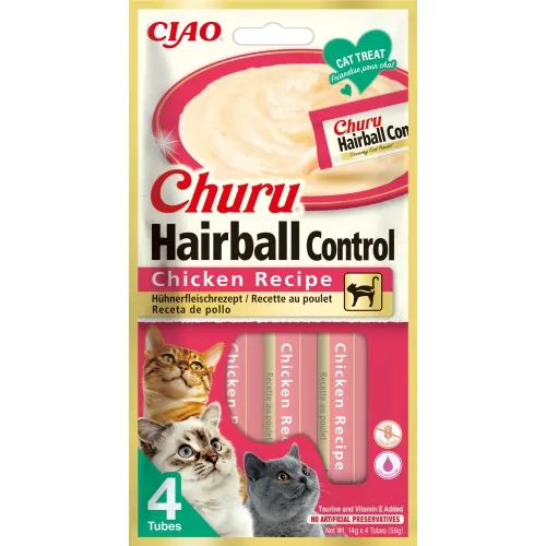 Churu Hairball Control biezenis kaķiem, vista 56g (14g x4) N12