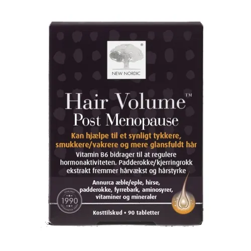 NEW NORDIC Hair Volume Post Menopause tabletes, 90 gab.