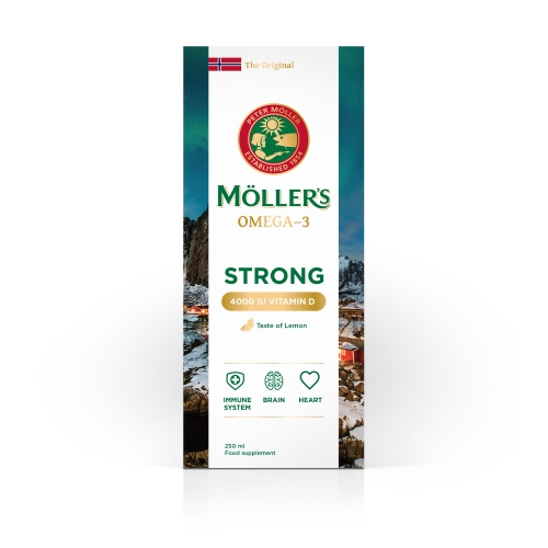 MOLLERS Strong Vitamin D zivju eļļa, 250 ml