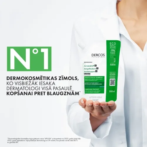 VICHY Dercos Anti Dandruff Refill šampūns, 390 ml - Produkta attēls 2