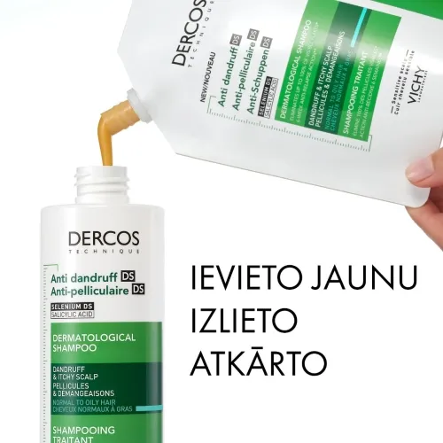 VICHY Dercos Anti Dandruff Refill šampūns, 390 ml - Produkta attēls 3
