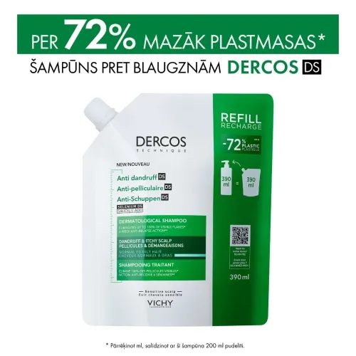 VICHY Dercos Anti Dandruff Refill šampūns, 390 ml - Produkta attēls 4