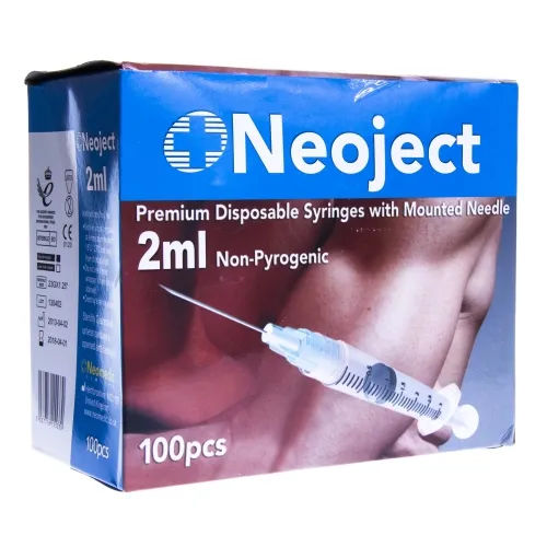NEOJECT syringe 2/3 ml + adata 23 g, 100 gab.