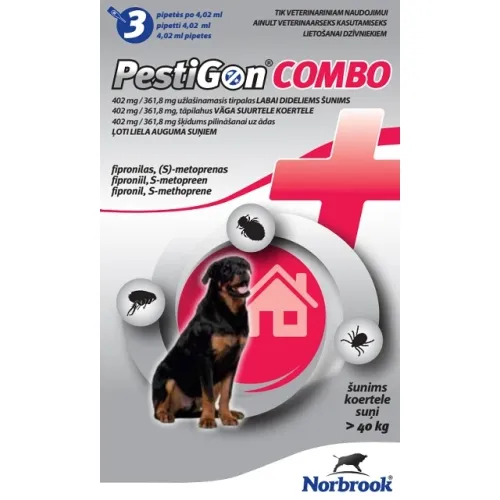 PESTIGON COMBO 402MG/361.8MG ŠĶĪD SUŅIEM (40-60KG) N3 - Produkta attēls 