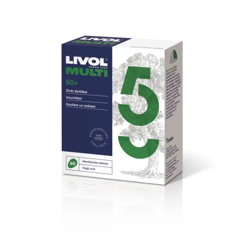 LIVOL Multi 50+ tabletes, 60 gab. (Bojāts iepakojums) - Produkta attēls 