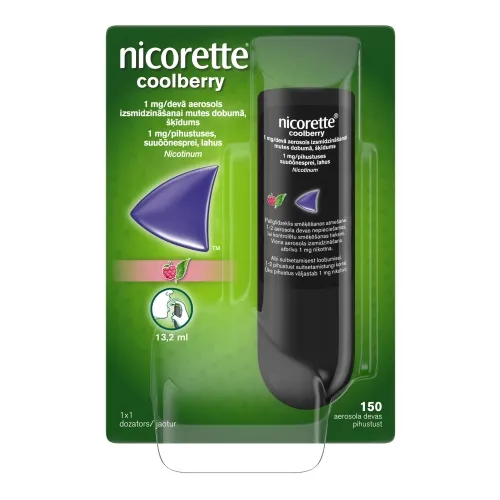 Product image of NICORETTE Coldberry 1 mg/ devā aerosols, 150 devas