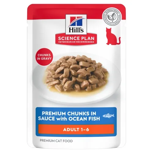 Hills kaķu mitrā barība paciņā okeāna zivs 85g N12 - Produkta attēls 