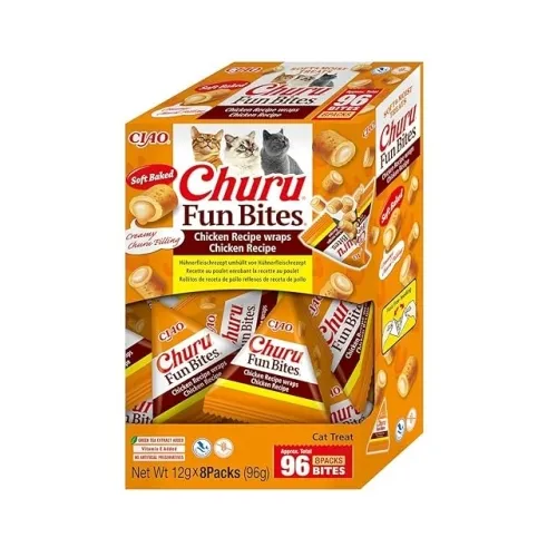 Churu Fun Bites kārums kaķiem, vistas rullīši 96g (12g x8) - Produkta attēls 