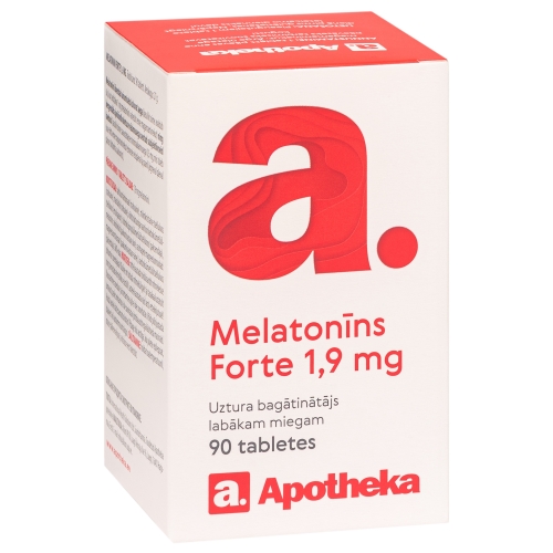 Product image of APOTHEKA Melatonīns Forte 1.9 mg tabletes, 90 gab