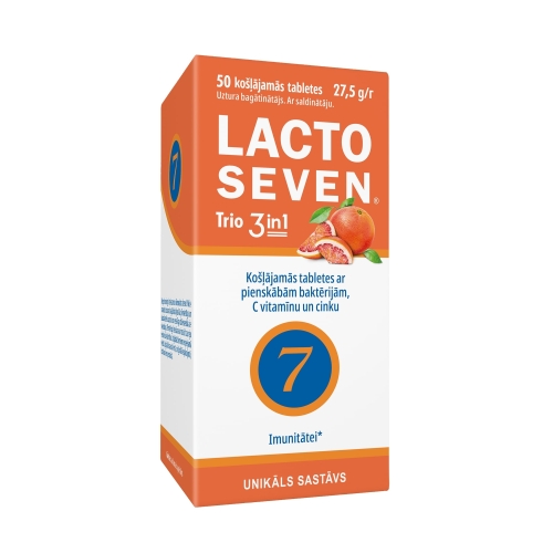 Product image of Lacto Seven Trio 3in1 košļājamās tabletes, 50 gab