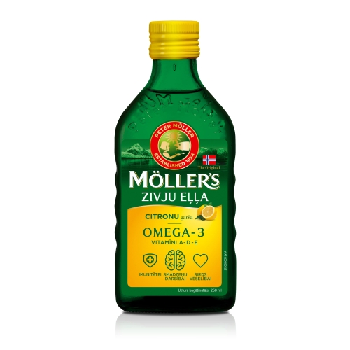 Product image of MOLLERS Zivju eļļa ar citronu garšu, 250ml