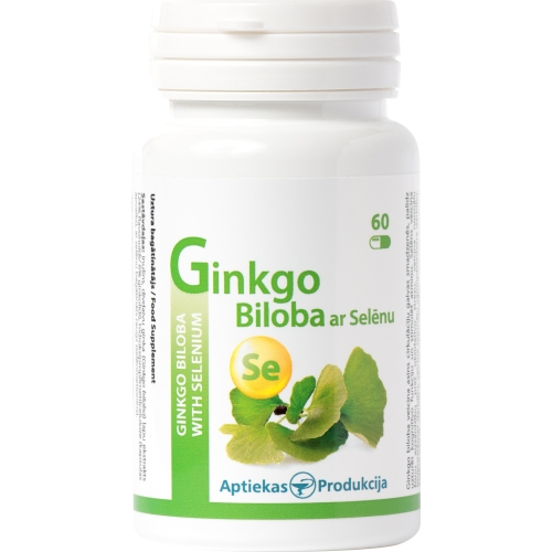 AP Ginkgo Biloba ar selēnu, kapsulas, 60gab