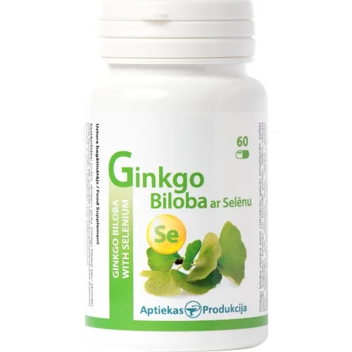 AP Ginkgo Biloba ar selēnu, kapsulas, 60gab