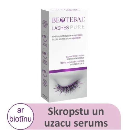 BEOTEBAL Lashes Pure Ar Peptīdiem skropstu un uzacu serums, 3 ml - Produkta attēls 