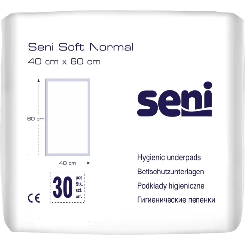 SENI SOFT NORMAL absorbējošie paladziņi, 40x60 cm, 30 gab.