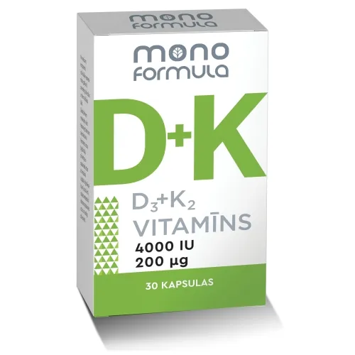 MONO FORMULA D3 + K2 vitamīns kapsulas, 30 gab. - Produkta attēls 