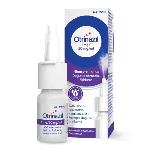 Product image of OTRINAZIL 1 mg/ 50 mg/ ml deguna aerosols, 10 ml