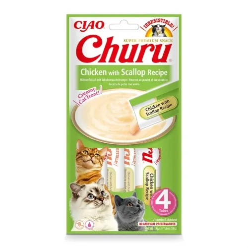 Churu biezenis kaķiem, vista&ķemmītes 56g (14gx4) N12 - Produkta attēls 