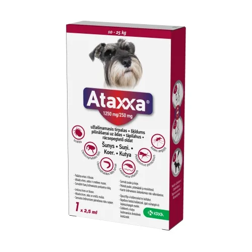 ATAXXA 1250/250MG ŠĶĪD 2.5ML SUŅIEM 10-25KG N1