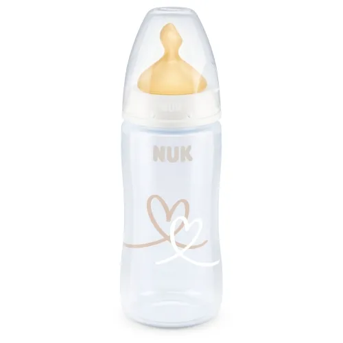 Product image of NUK Pirmās izvēles pudelīte ar temperatūras kontroli 300 ml (1.izmēra lateksa knupītis)