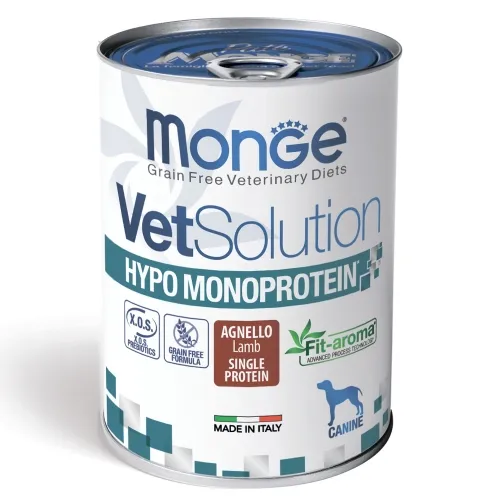 MONGE VETSOLUTION SUŅU KONS HYPOMONOPROTEIN LAMB 400G - Produkta attēls 